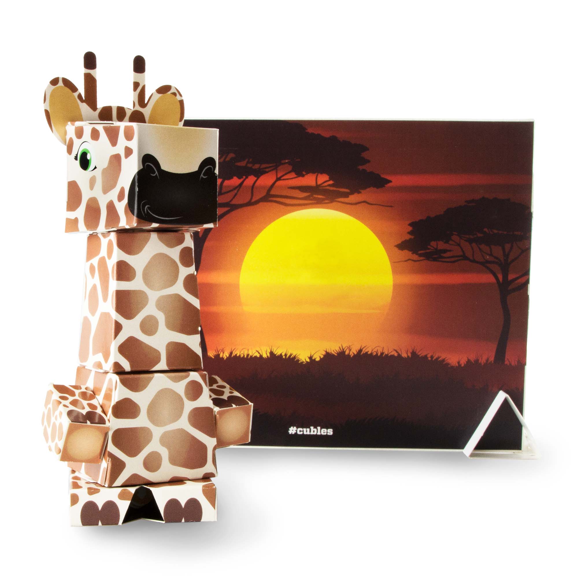 CUBLES Safari Set (Lion, Giraffe, Rhino, Zebra)-0