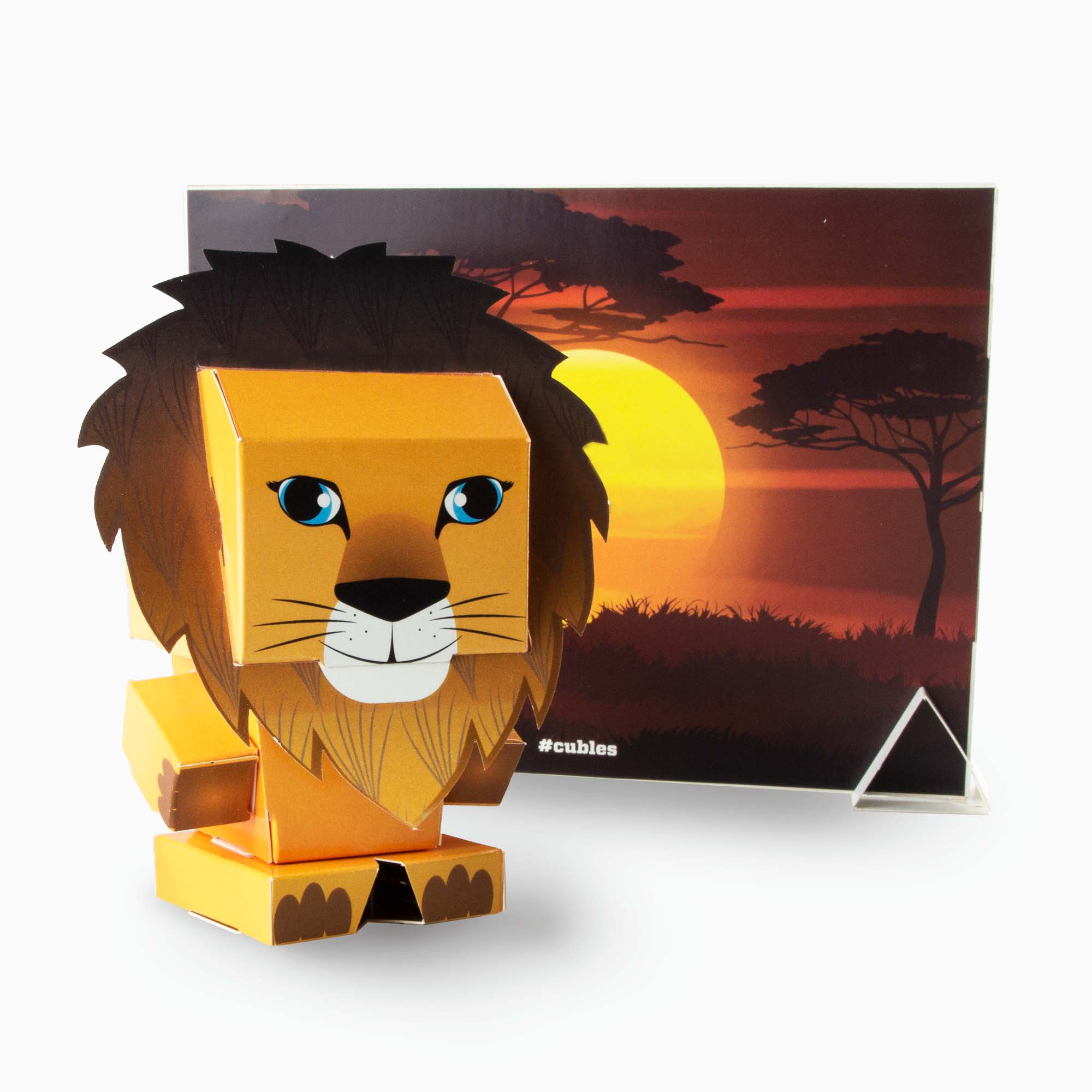 CUBLES Safari Set (Lion, Giraffe, Rhino, Zebra)-2