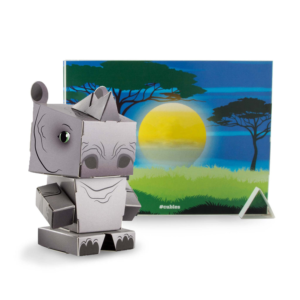 CUBLES Safari Set (Lion, Giraffe, Rhino, Zebra)-3