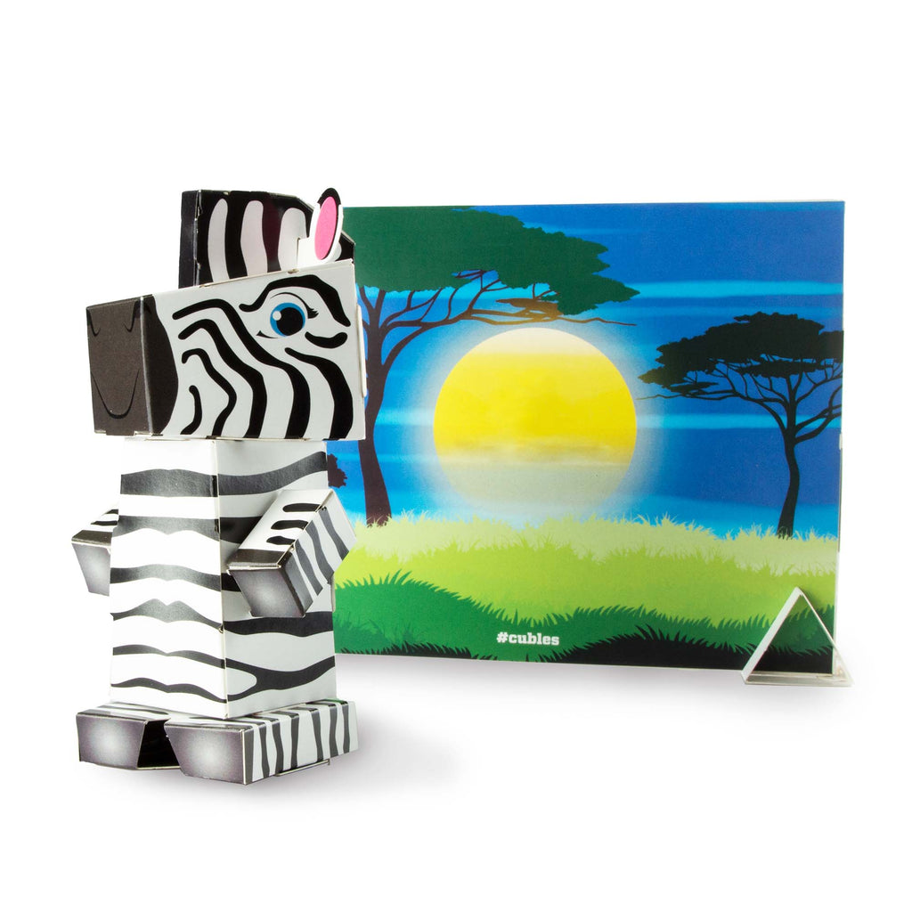 CUBLES Safari Set (Lion, Giraffe, Rhino, Zebra)-1