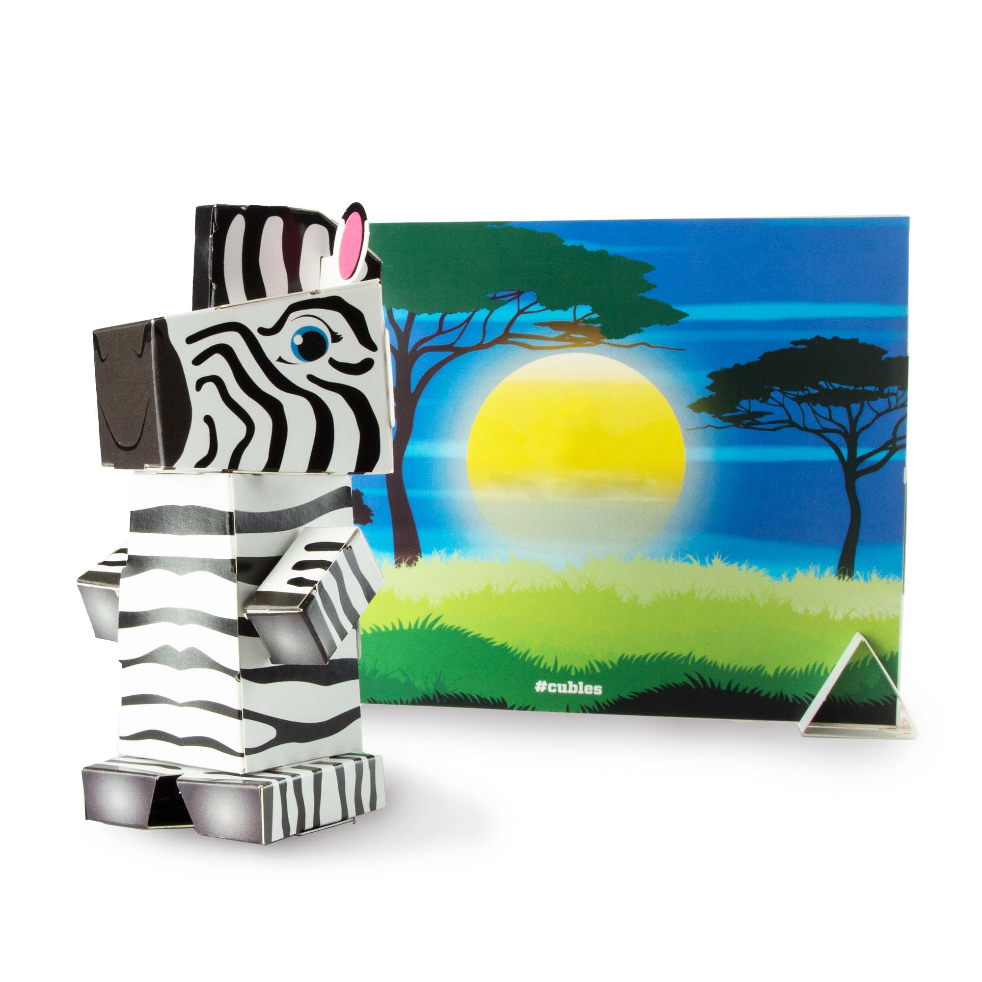 CUBLES Safari Set (Lion, Giraffe, Rhino, Zebra)-1