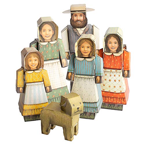 CUBLES Little House on the Prairie® Set featuring Ma, Pa, Mary, Laura, Caroline & Jack-0
