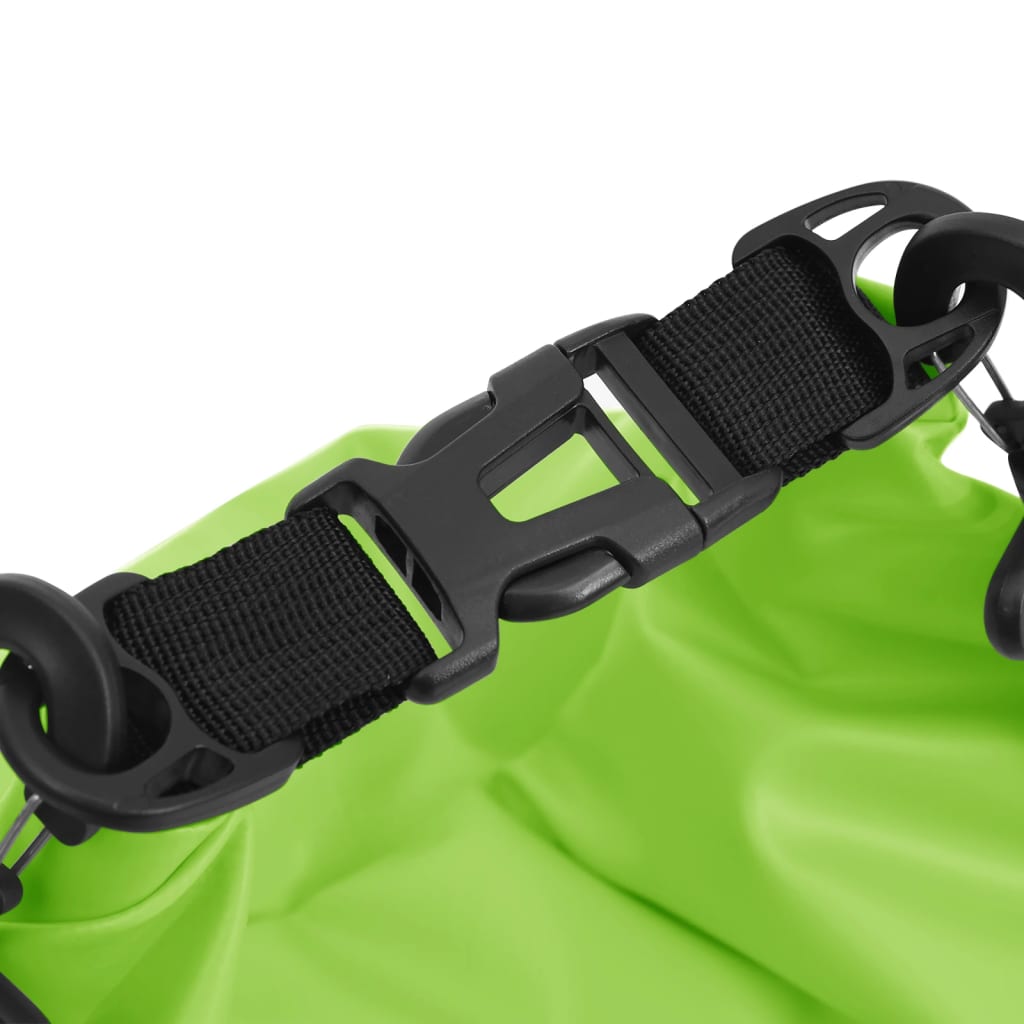 vidaXL Dry Bag with Zipper Green 5.3 gal PVC-4